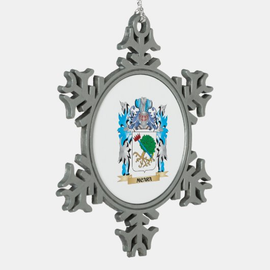 Mcara Coat of Arms - Familie Crest Tin Sneeuwvlok Ornament (Links)