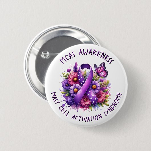 MCAS Mast Cell Activation Syndrome Awareness Ronde Button 5,7 Cm (Voorkant /achterkant)