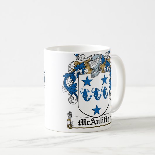 McAuliffe Family Crest Koffiemok (Voorkant rechts)