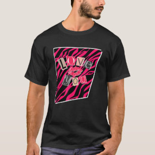 McBling esthetische Hot Pink en Black Zebra Kiss L T-shirt