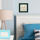McBride Clan Tartan Pset Monogram Folie Prints (Insitu (Slaapkamer))