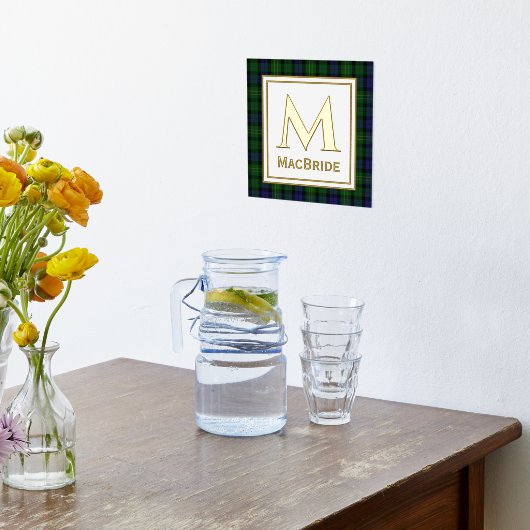 McBride Clan Tartan Pset Monogram Folie Prints (Laag (Keuken))