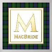 McBride Clan Tartan Pset Monogram Folie Prints (Voorkant)