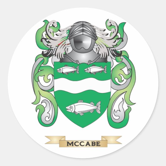 McCabe Wapen (Familie Crest) Ronde Sticker (Voorkant)