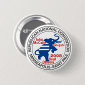 McCAIN Convention anti-OBAMA-Button Ronde Button 5,7 Cm (Voorkant /achterkant)
