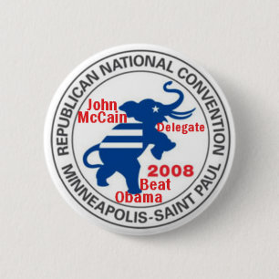 McCAIN Convention anti-OBAMA-Button Ronde Button 5,7 Cm