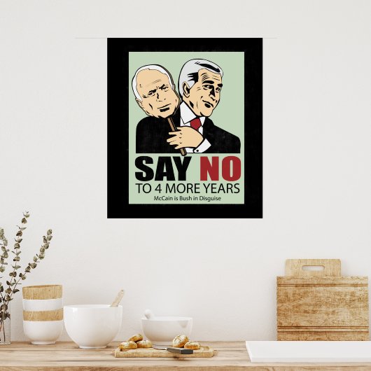 McCain en Struik. Disguise Poster (Keuken)