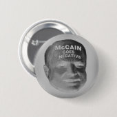 McCain gaat over negatieve Button (Voorkant /achterkant)