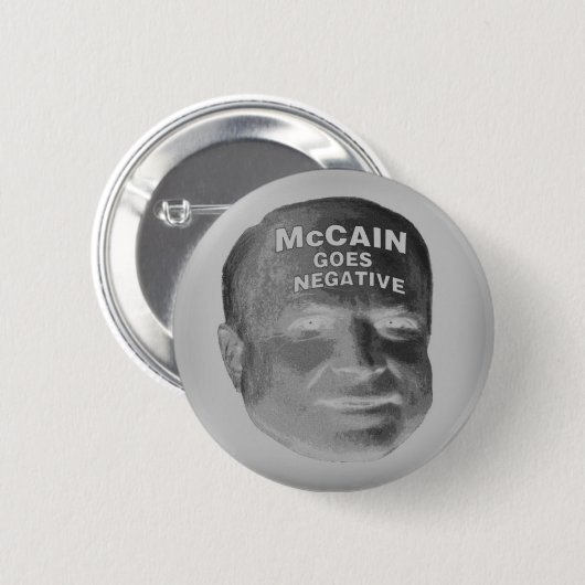 McCain gaat over negatieve Button (Voorkant /achterkant)