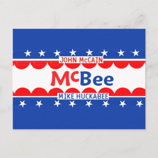 McCain Huckabee McBEE Briefkaart (Voorkant)