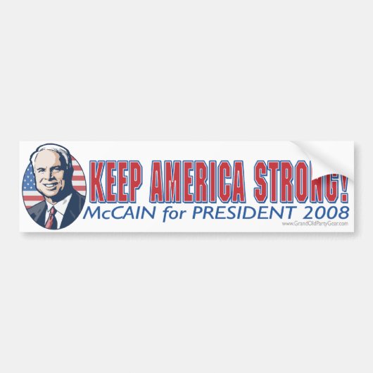McCain Keep America Sterke Bumpersticker (Voorkant)