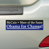 McCain = Meer van dezelfde Bumpersticker (Op auto)