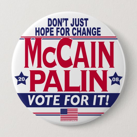 McCain Palin 2008 Ronde Button 4,0 Cm (Voorkant)