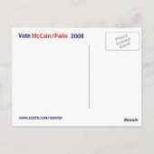 McCain/Palin-Briefkaart Briefkaart (Achterkant)