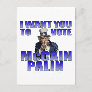 McCain Palin oom Sam Briefkaart