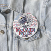 McCain Palin Republican Elephant Ronde Button 4,0 Cm (In situ)
