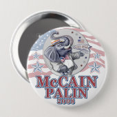McCain Palin Republican Elephant Ronde Button 4,0 Cm (Voorkant /achterkant)