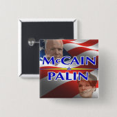 Mccain Palin Square Pin Vierkante Button 5,1 Cm (Voorkant /achterkant)