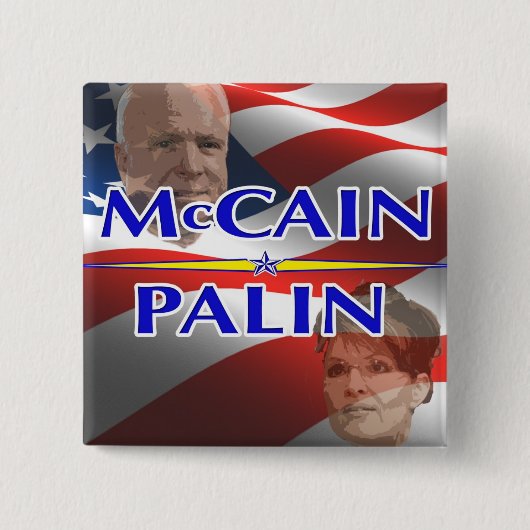Mccain Palin Square Pin Vierkante Button 5,1 Cm (Voorkant)