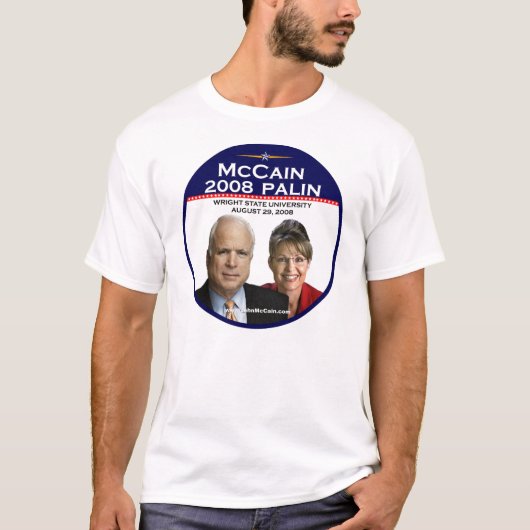 McCain Paulin Announcement Herdenking Wright St T-shirt (Voorkant)