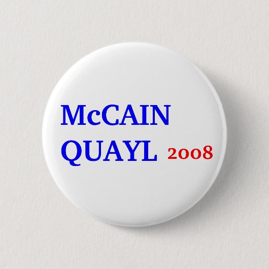 McCAIN QUAYL 2008 Ronde Button 5,7 Cm (Voorkant)