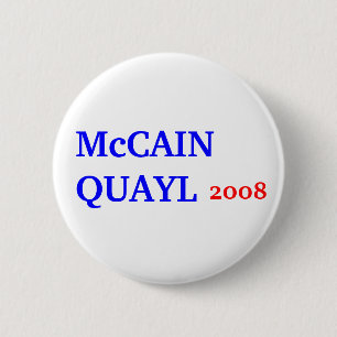 McCAIN QUAYL 2008 Ronde Button 5,7 Cm