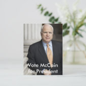 McCain voor briefkaart van President (Staand voorkant)