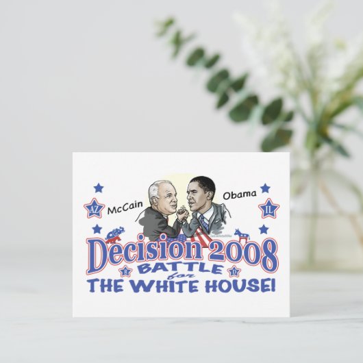 McCain vs Obama 2008 Briefkaart (Staand voorkant)