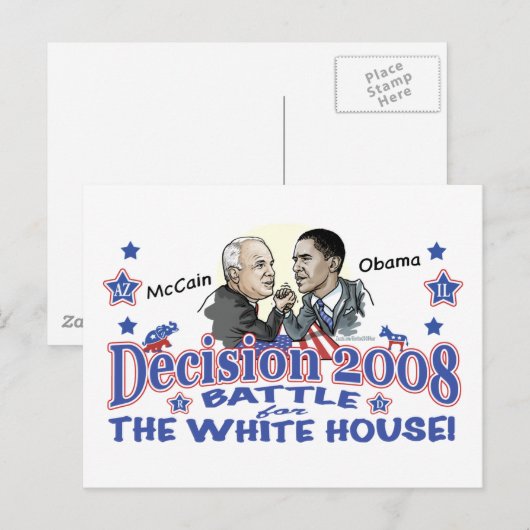 McCain vs Obama 2008 Briefkaart (Voorkant / Achterkant)