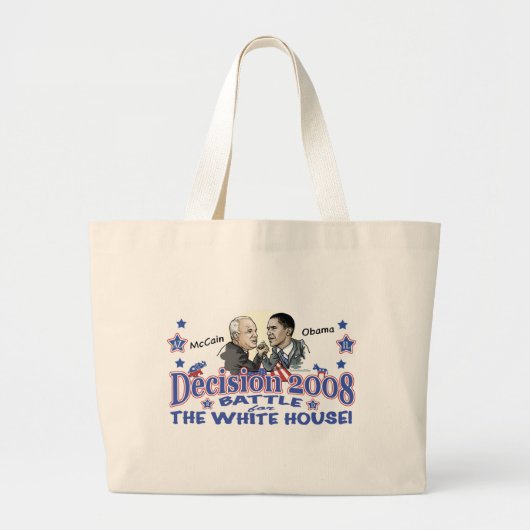 McCain vs Obama 2008 Grote Tote Bag (Voorkant)