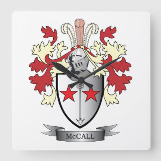 McCall Family Crest Coat of Arms Vierkante Klok