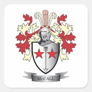 McCall Family Crest Coat of Arms Vierkante Sticker