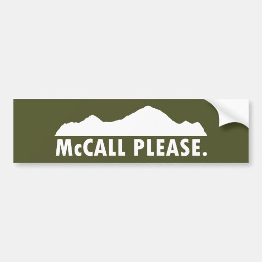 McCall Idaho Alsjeblieft Bumpersticker (Voorkant)