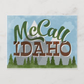 McCall Idaho Fun Retro Snowy Mountains Briefkaart (Voorkant)