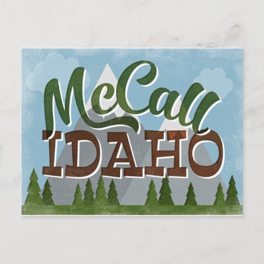 McCall Idaho Fun Retro Snowy Mountains Briefkaart (Voorkant)