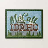 McCall Idaho Fun Retro Snowy Mountains Legpuzzel (Horizontaal)