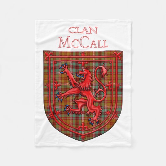 McCall Tartan Scottish Plaid Lion Rampant Fleece Deken (Voorkant)