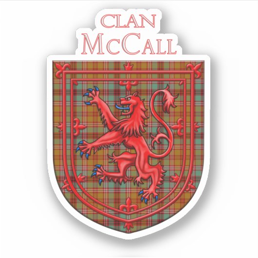 McCall Tartan Scottish Plaid Lion Rampant Sticker (Voorkant)