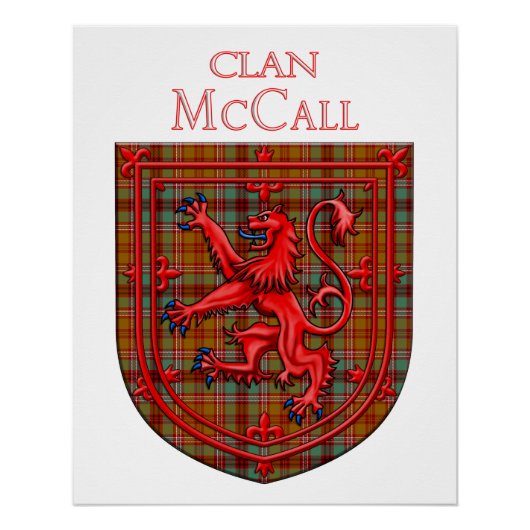 McCall Tartan Scottish Pset Lion Rampant Perfect Poster (Voorkant)
