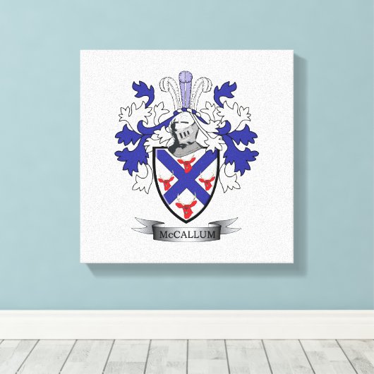 McCallum Family Crest Coat of Arms Canvas Afdruk (Insitu (Houten vloer))