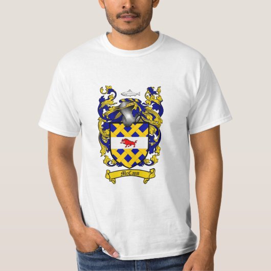 McCann Family Crest - McCann Coat of Arms T-shirt (Voorkant)