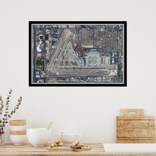 McCarran Intl Airport Las Vegas Satellite Map Poster (Keuken)