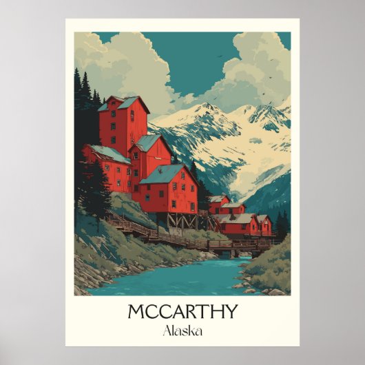 McCarthy Alaska Historische Kopergemeente Poster (Voorkant)