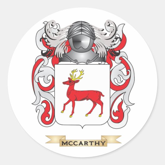 McCarthy Coat of Arms (Familiecrest) Ronde Sticker (Voorkant)