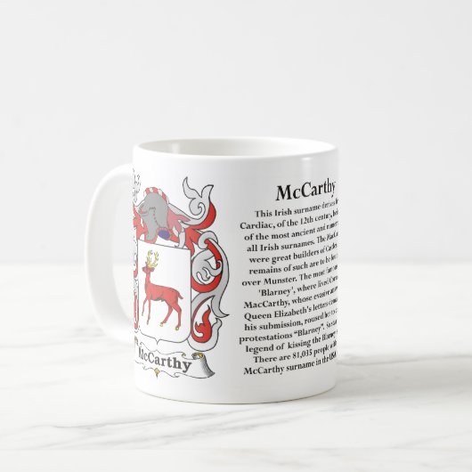 McCarthy Family Coat of Arms Mok (Voorkant links)