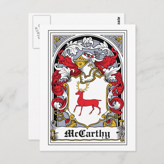 McCarthy Family Crest Briefkaart (Voorkant / Achterkant)