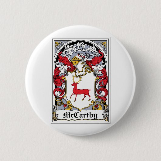 McCarthy Family Crest Ronde Button 5,7 Cm (Voorkant)