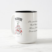 McCarthy Family Crest, vertaling en betekenis Tweekleurige Koffiemok (Voorkant links)