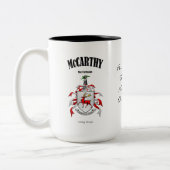McCarthy Family Crest, vertaling en betekenis Tweekleurige Koffiemok (Links)