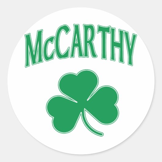 McCarthy Irish Ronde Sticker (Voorkant)